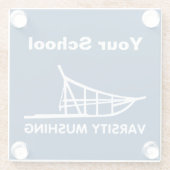 Varsity Mushing Glazen Onderzetter (Achterkant)