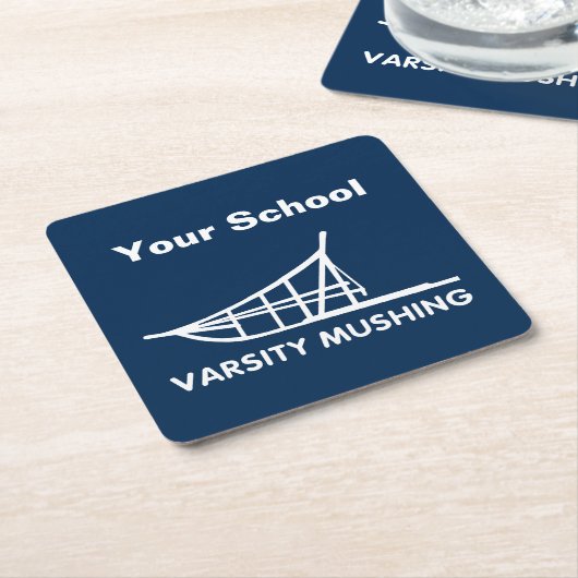 Varsity Mushing Vierkante Kartonnen Onderzetter (Schuin)