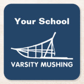 Varsity Mushing Vierkante Kartonnen Onderzetter (Voorkant)