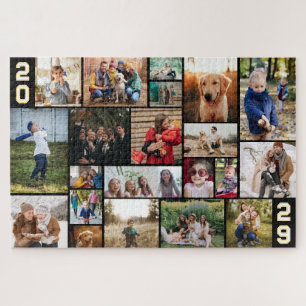 Varsity Numbers Big Photo Collage van uw jaar Legpuzzel
