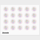 Varsity preppy pastel patch 7e verjaardag ronde sticker (Vel)