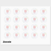Varsity preppy pastel patch notitieboek 11e verjaa ronde sticker (Vel)