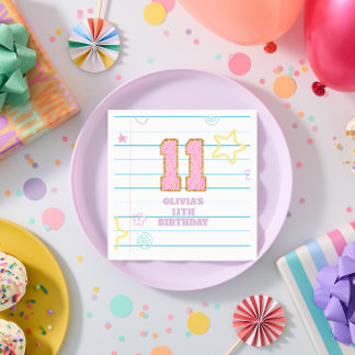 Varsity preppy pastel patch notitieboek 11e verjaa servet