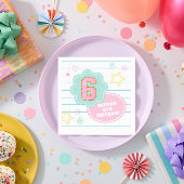 Varsity preppy pastel patch notitieboek 6e verjaar servet