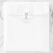 Varsity preppy pastel patch notitieboek 7e verjaar ronde sticker (Tas)
