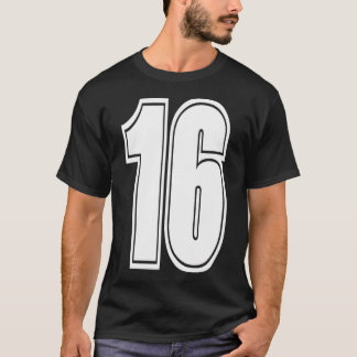 Varsity Sportteam Jersey Nummer 16 Universiteit Wh T-shirt