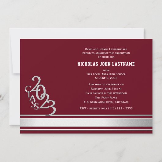 Varsity Stripe Afstuderen Tri Photo 2023 Kaart (Achterkant)