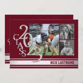 Varsity Stripe Afstuderen Tri Photo 2023 Kaart (Voorkant / Achterkant)