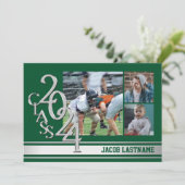 Varsity Stripe Tri Photo Graduate Invitation (Debout devant)