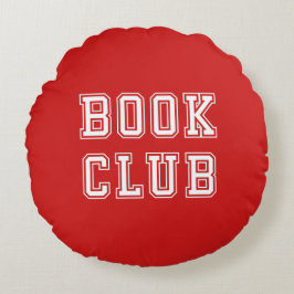 Varsity Style Book Club met bewerkbare kleuren Rond Kussen