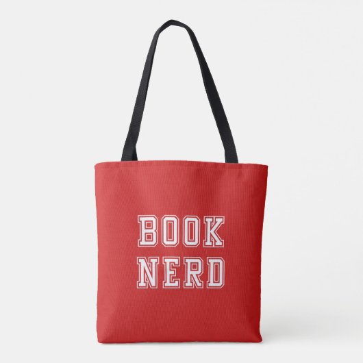 Varsity Style Book Nerd met bewerkbare kleur Draagtas (Achterkant)