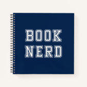 Varsity Style Book Nerd met bewerkbare kleur Notitieboek (Voorkant)