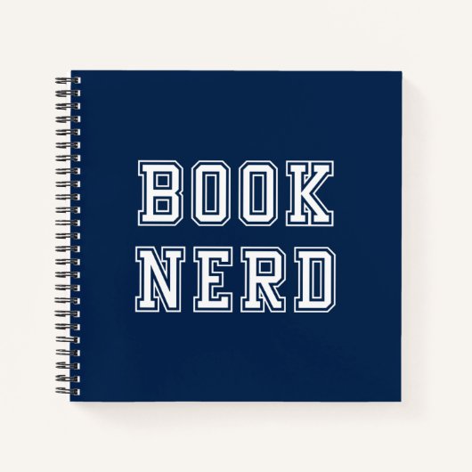 Varsity Style Book Nerd met bewerkbare kleur Notitieboek (Voorkant)