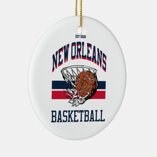 Varsity Style New Orleans Basketball Keramisch Ornament (Rechts)