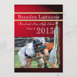 Varsity Tassel Afstuderen Red Gold Kaart