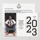 Varsity Team Player Sport Photo Graduparty Kaart (Voorkant / Achterkant)