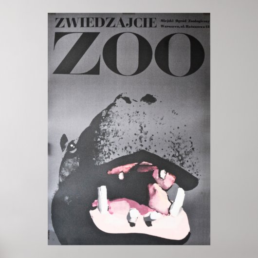 Varsovie Pologne Visiter Le Zoo Hippo 1967 Poster (Devant)