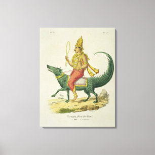Varuna, God van de Oceanen, gegraveerd door Charle Canvas Afdruk