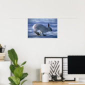 Varying Hare/Snowshoe Rabbit die open loopt Poster (Thuiskantoor)