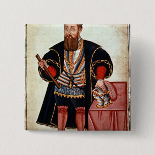 Vasco da Gama , illustratie Vierkante Button 5,1 Cm