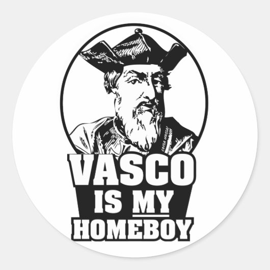 Vasco da Gama is mijn Homeboy Ronde Sticker (Voorkant)