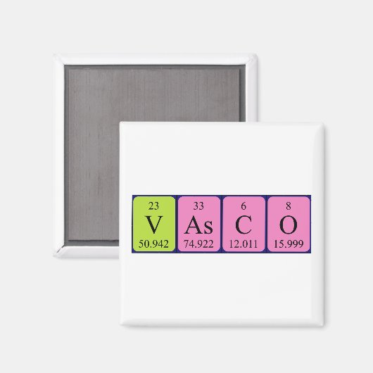 Vasco nom de table périodique aimant (Recto/Verso)