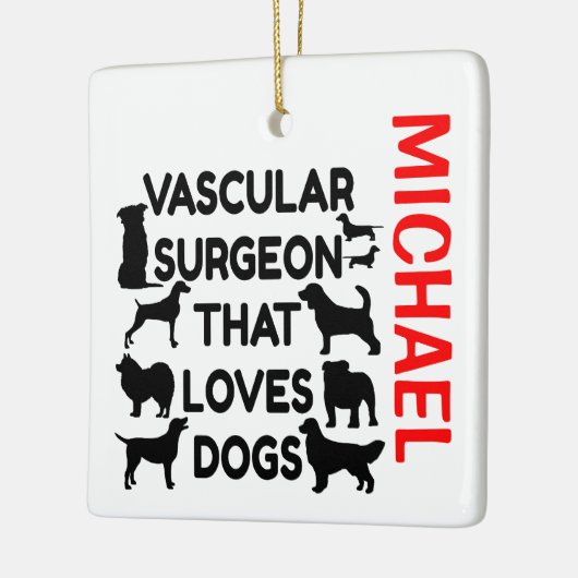 Vasculaire chirurg houdt van honden CUSTOM Keramisch Ornament (Links)