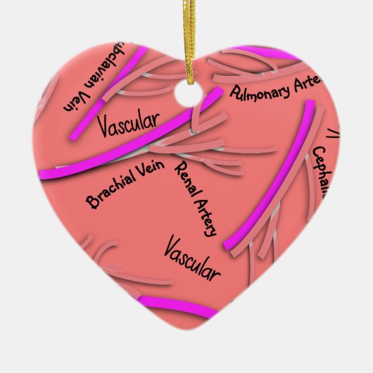 Vasculaire veinen en slagaders #58 keramisch ornament (Voorkant)