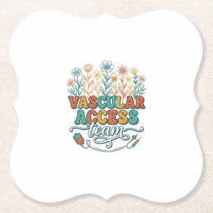 Vascular Access Team Bloemend Medisch Shirtontwerp Kartonnen Onderzetters
