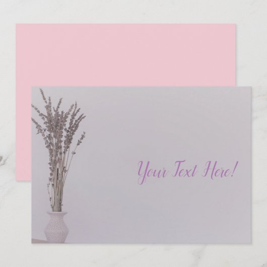 Vase à Lavande Invitation Minimaliste Polyvalente (Devant / Derrière)
