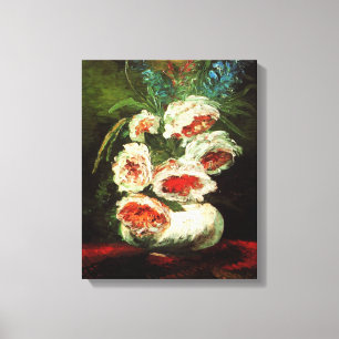 Vase à Van Gogh avec la copie de toile de pivoine