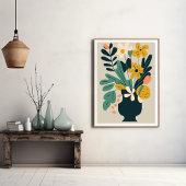 Vase Abstrait moderne Poster de fleurs botaniques