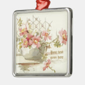 Vase aux roses roses vintages aquarelle ornement (Gauche)