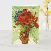 Vase avec Cornflowers et Poppies Carte de voeux (Fleur jaune)