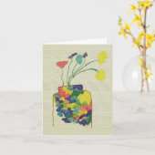 Vase avec fleurs - Carte pour notes (Fleur jaune)