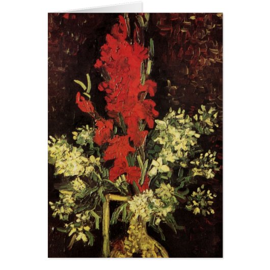 Vase avec Glaïeuls, Œillets par Vincent van Gogh (Devant)
