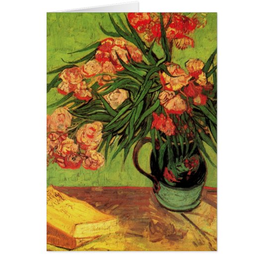 Vase avec Oleanders et livres par Vincent van Gogh (Devant)