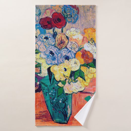 Vase avec Roses et Anémones, Van Gogh (Serviette de bain)