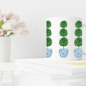 Vase bleu aquarelle preppy topiary classique mug