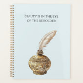 Vase Bleu Or Plume Blanche (Devant)