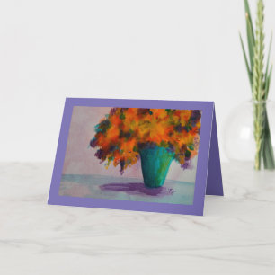 Vase de carte de voeux aquarelle avec fleurs