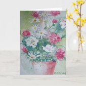 Vase de carte de voeux d'oeillets (Fleur jaune)