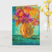 Vase de carte de voeux vierge de fleurs (Fleur jaune)