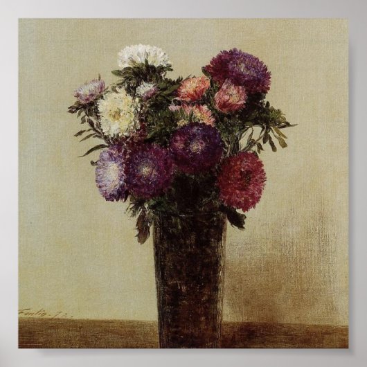 Vase de fleurs Poster de Fantin-Latour (Devant)