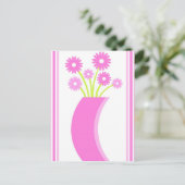 Vase de fleurs roses - Carte postale (Debout devant)