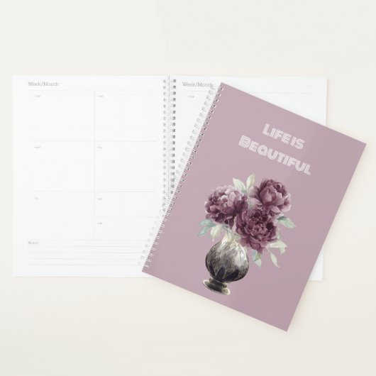 Vase de jolies fleurs violettes (Devant avec enveloppe)