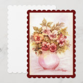 Vase de Pansies Carte de vacances plat (Devant / Derrière)
