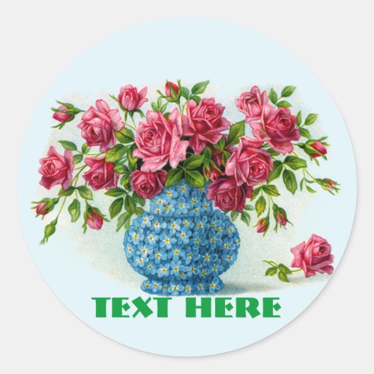 Vase de Stickers Roses Roses Roses Roses Roses Ros (Devant)