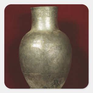 Vase door Entemena gewijd aan de god Nigirsu Vierkante Sticker