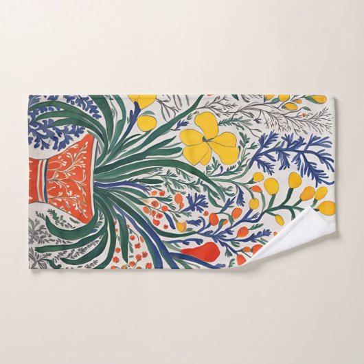 Vase et fleurs sauvages (Serviette à main)